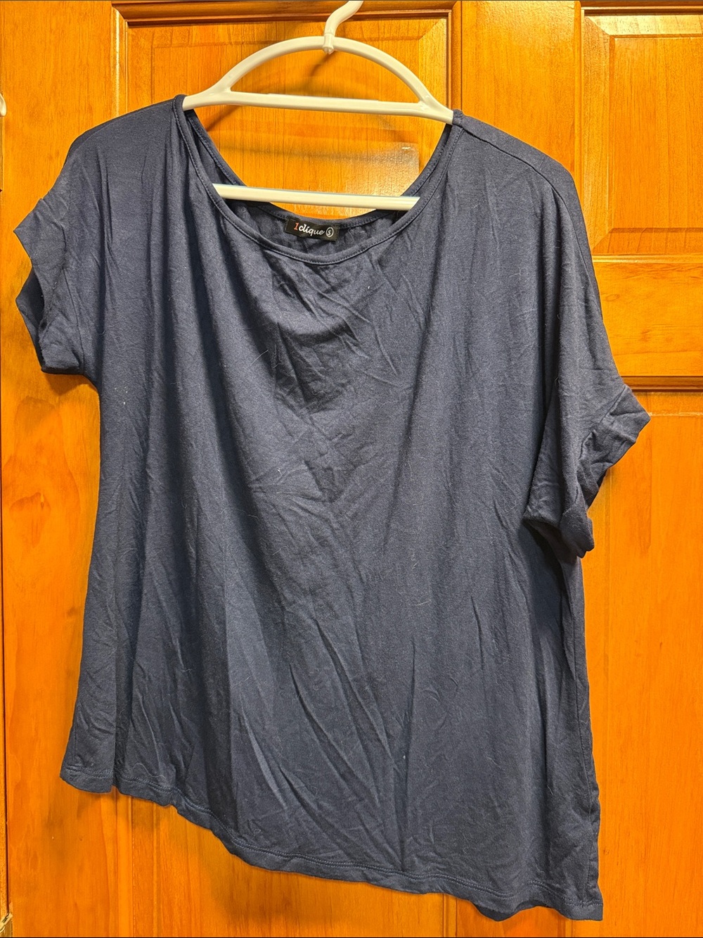 Eloquii Navy Short-Sleeve Scoop Neck Tee - Relaxed Fit